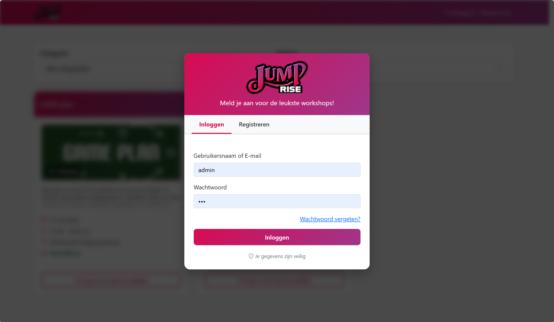 Inloggen & Registreren